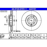 Brzdový kotouč ATE 24.0122-0151 (AT 422151) | Zboží Auto