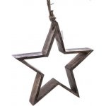 Vánoční dekorace Hvězda z mangového dřeva 34 x 5,5 x 34 cm – Zboží Mobilmania