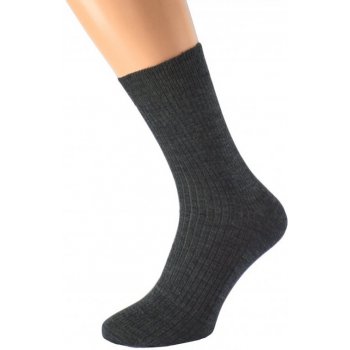Kuks Zdravotní merino ponožky bez lemu LUKÁŠ Tmavě šedé