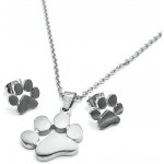 Steel Jewelry set náhrdelník a náušnice tlapky stříbrné z chirurgické oceli SET160110 – Sleviste.cz