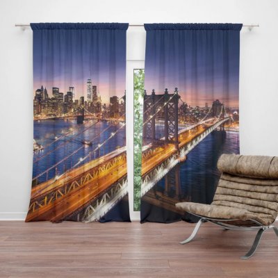 Sablio Závěs Most v New Yorku: 2ks 140x250cm – Hledejceny.cz