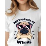Dámské tričko Buldoček v brýlích Bílá – Zboží Dáma