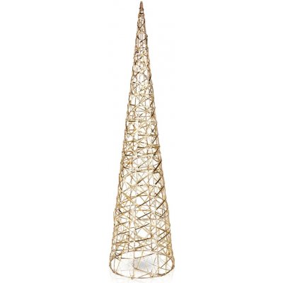 Home Styling Decoration Svítící vánoční stromek kužel 80 cm, 40 LED, zlatý – Hledejceny.cz