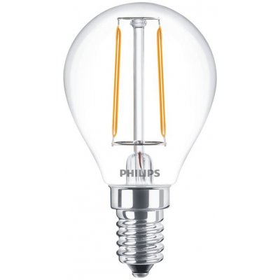 Philips LED žárovka E14 Classic Filament P45 2W 25W teplá bílá 2700K – Zboží Mobilmania