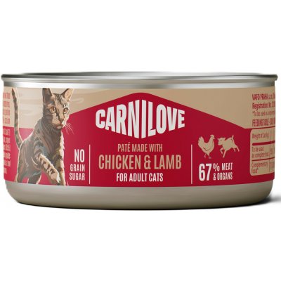 CARNILOVE Cat CAN Paté Made with Chicken & Lamb 100 g – Sleviste.cz