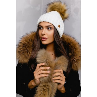 Fashionweek dámská zimní čepice s bambulí flísová podšívka Jenot Woolk Rita krémová – Hledejceny.cz
