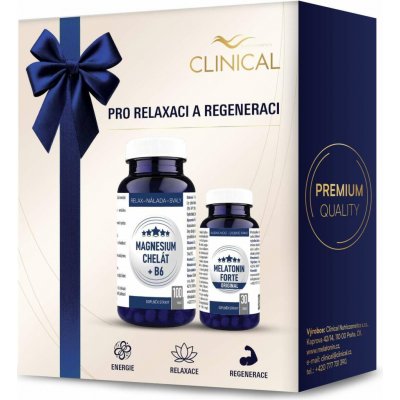 Clinical Magnesium Chelát B6 100 kapslí + Melatonin Forte Original 30 tablet – Hledejceny.cz