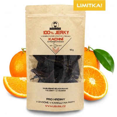 Usušil & syn 100% Jerky Kachní s pomerančem 50 g – Zboží Mobilmania