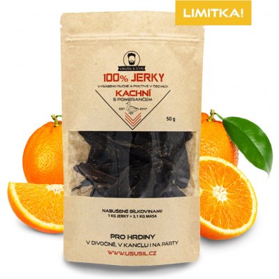 Usušil & syn 100% Jerky Kachní s pomerančem 50 g – Zboží Dáma