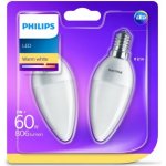 Philips LED žárovka svíčka B38 E14 60W 827 FR ND 806Lm Blistr 2KS – Zboží Mobilmania