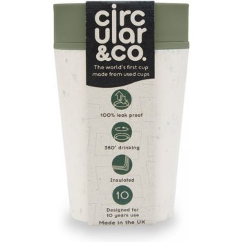 Circular & Co. recyklovaný kelímek na kávu 227 ml krémová zelená