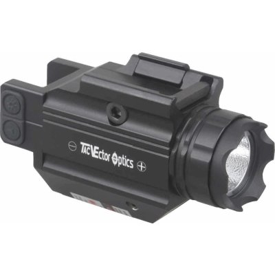 LED svítilna s červeným laserem Doublecross a s RIS montáží černá až 200lm Vector Optics – Zboží Dáma