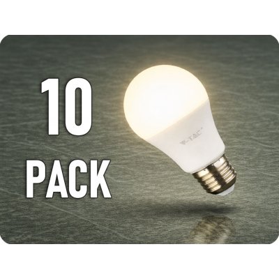 V-TAC LED žárovka E27, 10,5W, 1055lm, A60/10-PACKStudená bílá – Sleviste.cz