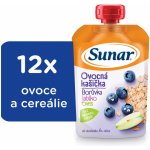 Sunar Ovocná kašička borůvka jablko oves 6m+ 12 x 120 g – Sleviste.cz