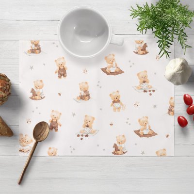 Biante bavlna prostírání Sandra SA-732 Medvědí miminka na bílém 30x40 cm – Hledejceny.cz