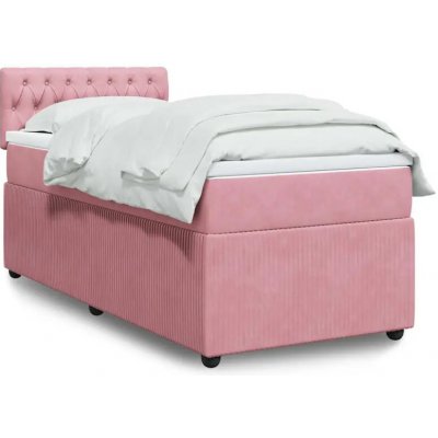 vidaXL 11461.3287625 Boxspring postel s matrací růžová samet