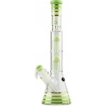 Grace Glass Skleněný bong s perkolací Golden Line Green Stripes 38cm – Hledejceny.cz