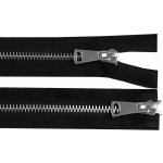 Zip kovový 5 mm dělitelný 2 jezdce / dvoucestný 50 cm, malé, černá stříbrná – Zboží Mobilmania