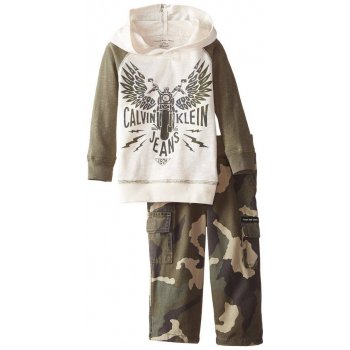 Calvin Klein set kalhot a mikiny Hoody with Camo Pants zelená