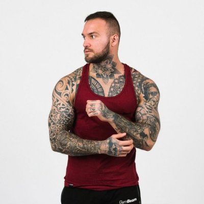 GymBeam Stringer Tank Top Burgundy – Zboží Mobilmania