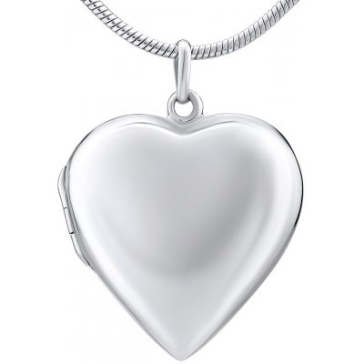 SILVEGO Stříbrný medailon otevirací srdce 26 mm PRM10169 – Zboží Mobilmania