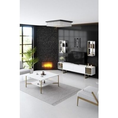 Hanah Home Living Room Furniture Set Gold Line White Gold White Gold – Hledejceny.cz