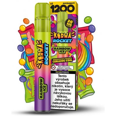 Kurwa Rocket Rainbow Ice 20 mg 1 200 potahů – Zboží Dáma