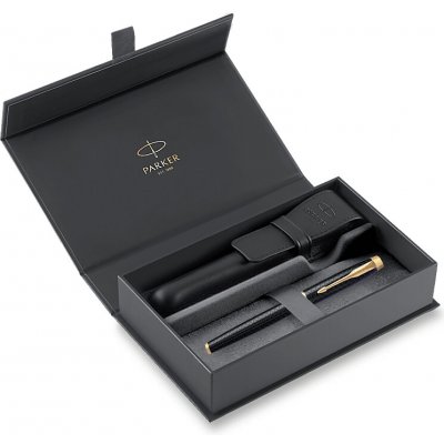 Parker IM Premium Black GT plnicí pero dárková sada s koženým pouzdrem 1502/3191647 – Zboží Živě