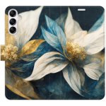 Pouzdro iSaprio Flip s kapsičkami na karty - Gold Flowers Samsung Galaxy A14 / A14 5G – Zbozi.Blesk.cz