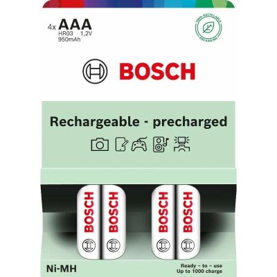 BOSCH Rechargeable-precharged AAA 950 mAh HR03B4P950-00 4 ks – Zboží Živě