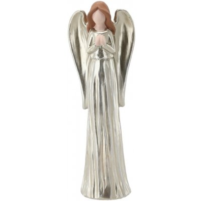 Pro-Tech shop Vánoční figurka andílek stříbrný 9,5x7x28cm 69853 – Hledejceny.cz