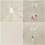 Zahradní slunečník 145 cm SPRINGOS CLASSIC BU0024 světle béžový – Hledejceny.cz