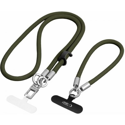Tech-Protect C10S Crossbody, univerzální šňůrka, popruh + poutko na telefon 2v1, zelená – Zboží Mobilmania