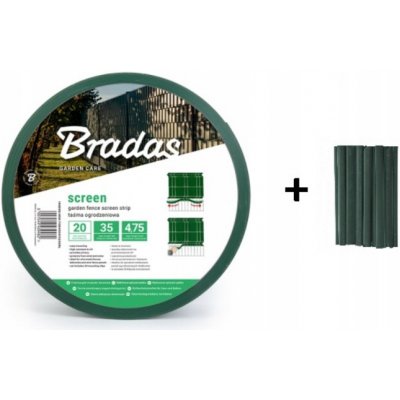 Bradas stínící fólie na plot 450g/m2 + spony 0,0475 m x 35 m green – Zbozi.Blesk.cz