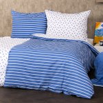 4Home bavlna povlečení Pruhy modrá 140x200 70x90 – Hledejceny.cz