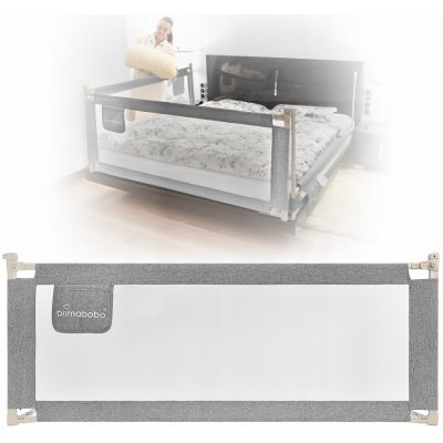 Primabobo zábrana na postel CLASSIC 160 Cm Šedá – Zboží Dáma