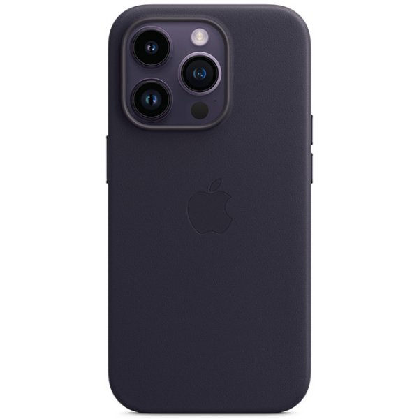 Pouzdro a kryt na mobilní telefon Pouzdro AppleMix Originální Apple iPhone 14 Pro - MagSafe - kožené - inkoustově fialové