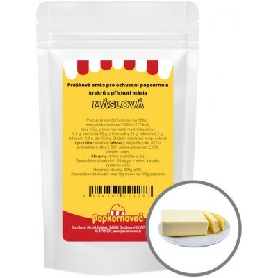 Popkornovač.cz Příchuť na popcorn Máslová 200 g – Zbozi.Blesk.cz