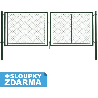 Brána Ideal II, oko, š. 4037 mm x v. dle výběru, Zn+PVC zelená RAL6005 Výška v mm:: 950 mm – Hledejceny.cz