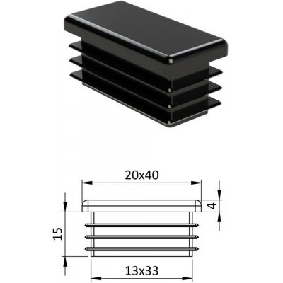 Kovoinox Krytka plastová 20 x 40 mm – Sleviste.cz