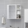 Koupelnový nábytek Nábytek XL Koupelnová skříňka se zrcadlem bílá 62,5x20,5x64 cm kompozit