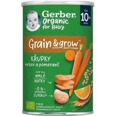 GERBER Organic křupky s mrkví a pomerančem 35 g – Zboží Mobilmania