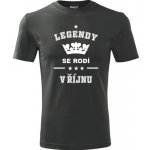 Tričko Legendy se rodí v říjnu dárek k 50 narozeninám pro muže grafitové – Zboží Mobilmania