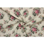 Len dekorační směsový - Květinový vzor růže – Sleviste.cz