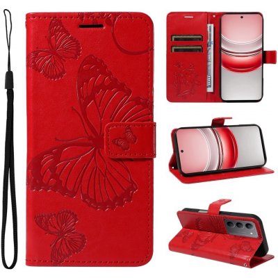 Big Butterfly knížkové pouzdro na Realme C75 - červené – Zboží Živě
