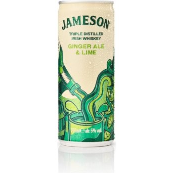 Jameson Ginger Ale & Lime plech 5% 0,25 l (holá láhev)