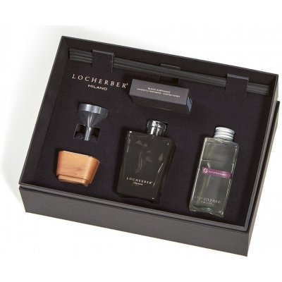 Locherber Milano GIFT BOX 250 ml BLACK KARTHAGO aroma difuzér 250 ml s víčkem z ořechového dřeva náplň 250 ml tyčinky trychtýřek + vonný sáček – Hledejceny.cz