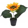 Květina Umělá slunečnice v květináči 22 cm
