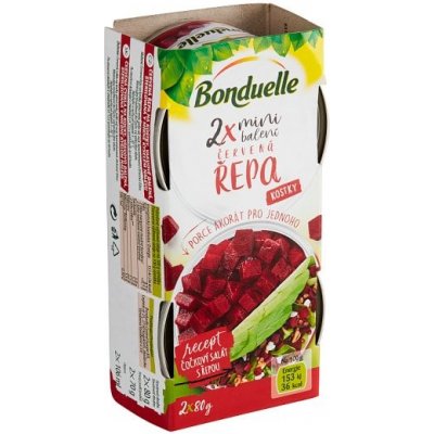 Bonduelle Červená řepa kostky mini balení 2 x 80 g