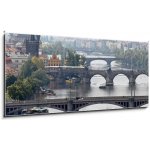Skleněný obraz 1D panorama - 120 x 50 cm - Prague bridges over the Vltava Pražské mosty přes Vltavu – Hledejceny.cz
